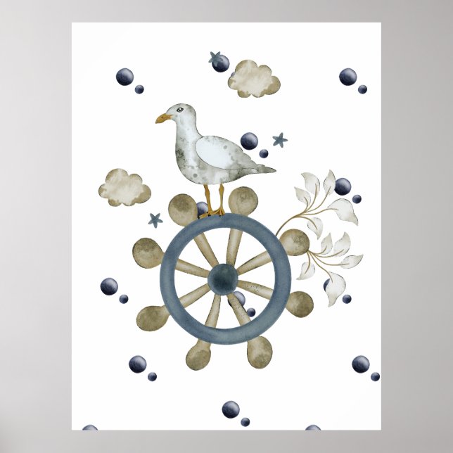 Póster La Gaviota Golpeando Un Paseo (Frente)