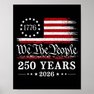 Póster La gente 250 años 1776 2026 bandera americana