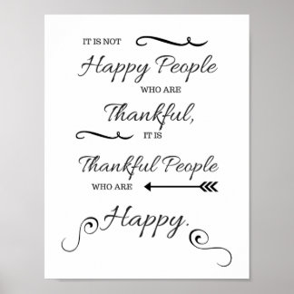 Póster La gente agradecida es feliz