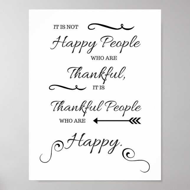 Póster La gente agradecida es feliz (Frente)