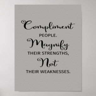 Póster La gente del cumplido magnifica su poster de las