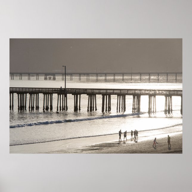 Póster La gente echando un vistazo a la playa de Avila (Frente)
