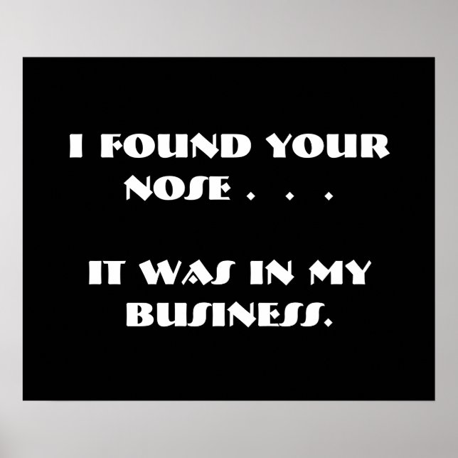 Póster La gente graciosa de Nosy Poster blanco negro (Frente)