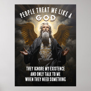 Póster La Gente Me Trata Como Un Dios - Divina Cita Graci