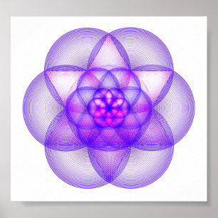 Póster La geometría sagrada Mandala - El patrón de la gén