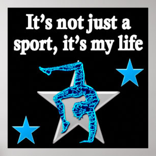 Póster LA GIMNASIA AZUL DE bonito ES MI DISEÑO DE VIDA
