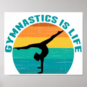 Póster La gimnasia es la vida Gimnasia puesta de sol geni