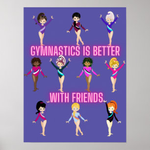 Póster La gimnasia es mejor con amigos   