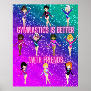 Póster La gimnasia es mejor con amigos Super Sparkle   