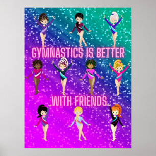 Póster La gimnasia es mejor con amigos Super Sparkle