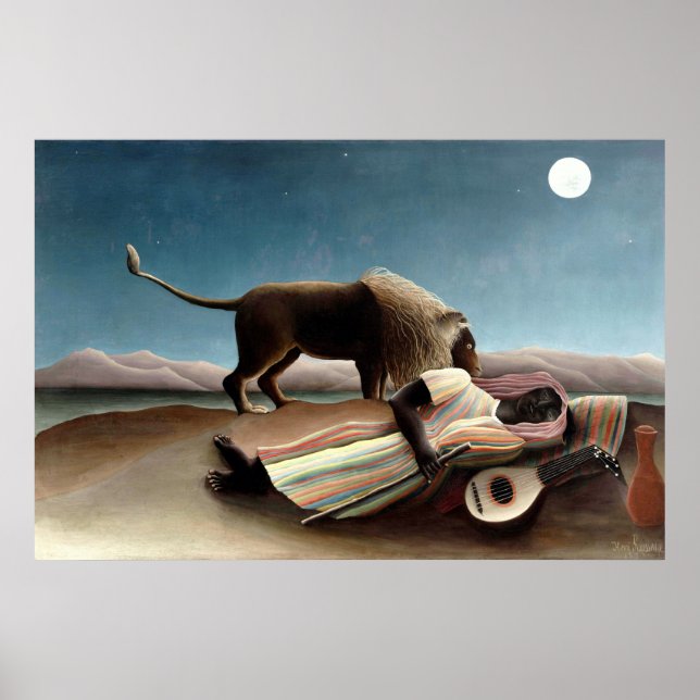 Póster La gitana durmiente de Henri Rousseau (Frente)
