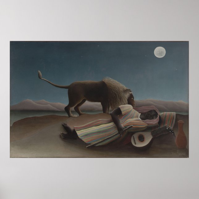 Póster La gitana durmiente de Henri Rousseau (Frente)