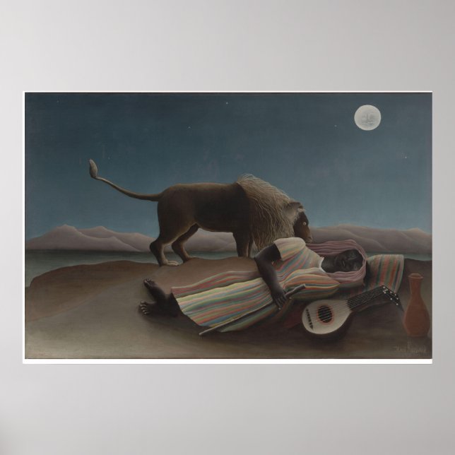 Póster La gitana durmiente de Henri Rousseau (Frente)