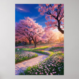 Póster La gloria del atardecer en un parque