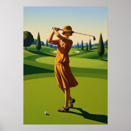 Póster LA GOLFEUSE (El Golfer) - Original Art Deco Artwo