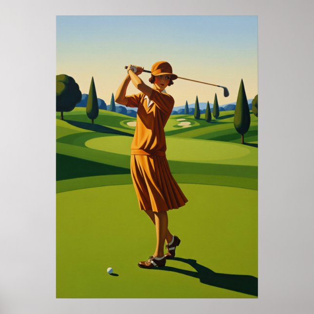 Póster LA GOLFEUSE (El Golfer) - Original Art Deco Artwo (Frente)