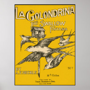 Póster La Golondrina Swallow Fantasia - Música de época
