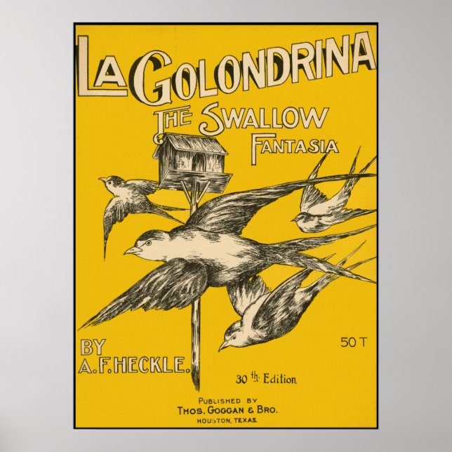 Póster La Golondrina Swallow Fantasia - Música de época (Frente)