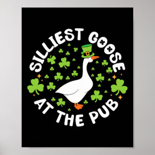 Póster La Goose Más Tonto En El Pub Funny Shamrock St Pat