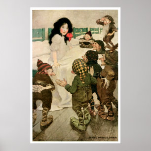 Póster "La gota de nieve y los siete pequeños hombres"