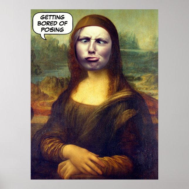 Póster La graciosa Personalizado Mona Lisa Face en la fot (Frente)