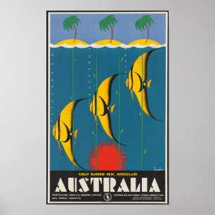 Póster La gran barrera de coral, Queensland, Australia