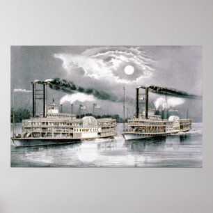Póster La gran carrera de barco de vapor Mississippi - 18