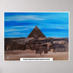Póster La Gran Esfinge y la Pirámide de Khafre