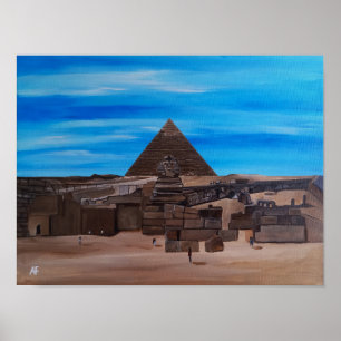Póster La Gran Esfinge y la Pirámide de Khafre