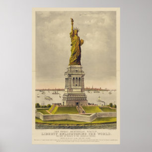 Póster La gran estatua de Bartholdi de la libertad