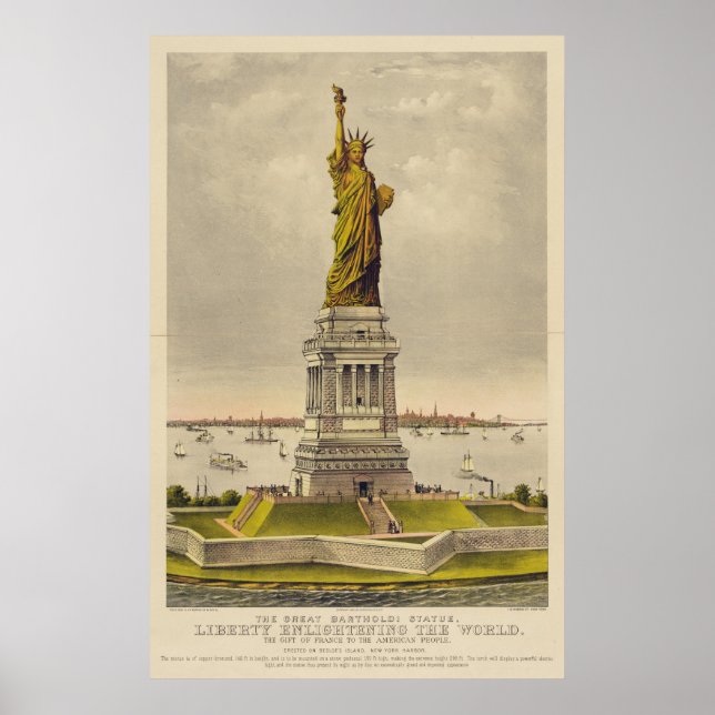 Póster La Gran Estatua de la Libertad de Bartholdi (Frente)