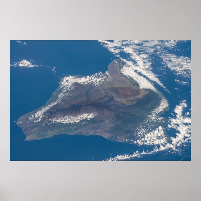 Póster La Gran Isla De Hawaii Y Sus Montañas (Frente)