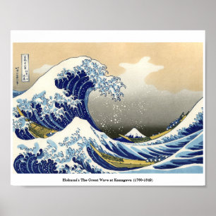 Póster La gran ola de Hokusai en Kanagawa (1760-1849)