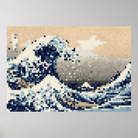 La gran ola de Kanagawa 8 bit Pixel Art