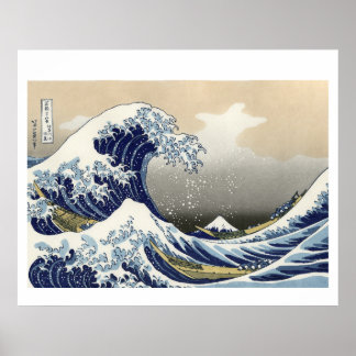 Póster La Gran Ola de Kanagawa de Hokusai (1760-1849) 