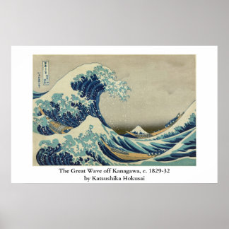 Póster La gran ola de Kanagawa en Hokusai