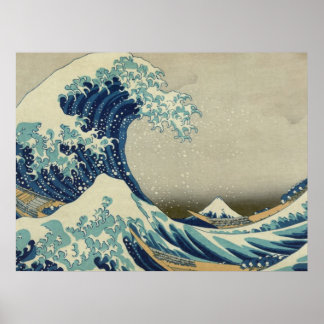 Póster La gran ola de Kanagawa en Hokusai