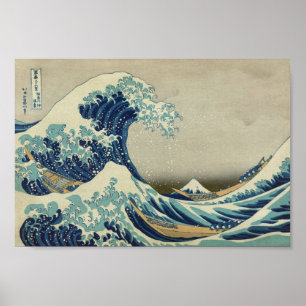 Póster La gran ola de Kanagawa - Hokusai