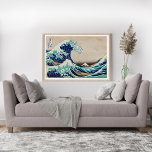 Póster La gran ola del ilustracion vintage de Kanagawa<br><div class="desc">estampado de arte mural y remix poster de la pintura original de Katsushika Hokusai</div>