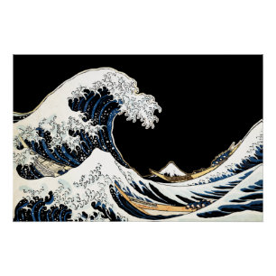 Póster La Gran Ola Fuera de Kanagawa Hokusai, arte japoné