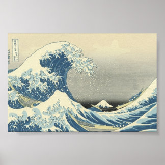 Póster "La Gran Ola" pintura japonesa c. 1830-1832