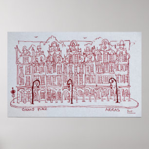 Póster La Gran Plaza  Región de Artois, Arras, Francia