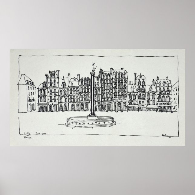 Póster La Grand Place | Lille, Francia (Frente)