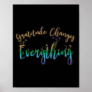 Póster La Gratitud Cambia Todo Lo Motivacional Positivo