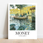 Póster La Grenouillère por Claude Monet<br><div class="desc">Trae la belleza del impresionismo a su casa con este impresionante poster de la pintura de Claude Monet, La Grenouillère. Esta obra maestra, pintada en 1869, muestra un popular balneario y balneario de clase media en el río Sena, cerca de París. Añade un toque de elegancia y sofisticación a cualquier...</div>