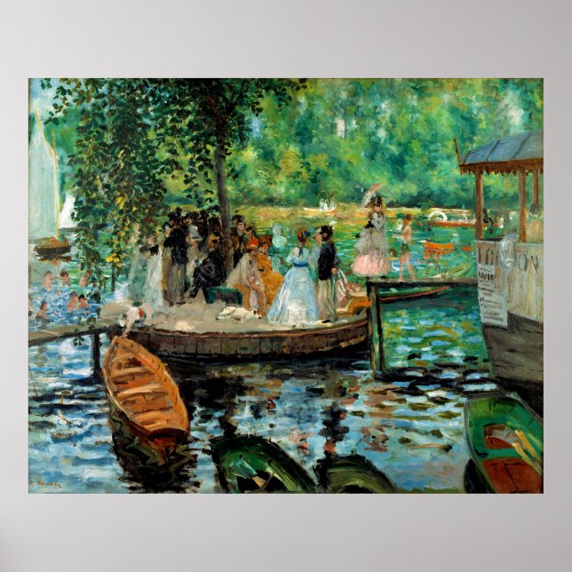 Póster La Grenouillère, por Pierre-Auguste Renoir (1869) (Frente)