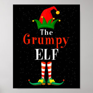 Póster La Grumpy Familia De Navidades De Elf Pajama Coinc