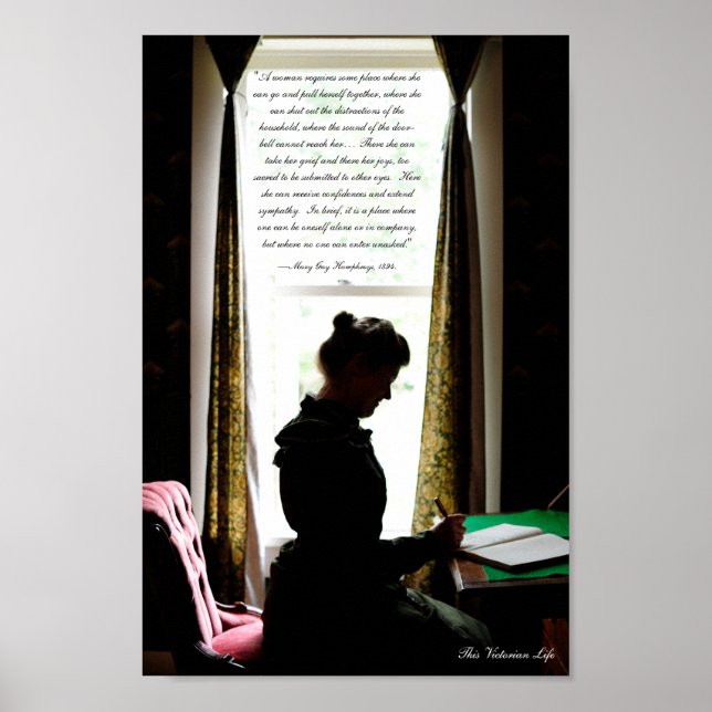 Póster La guarida de una mujer—cita victoriana (Frente)