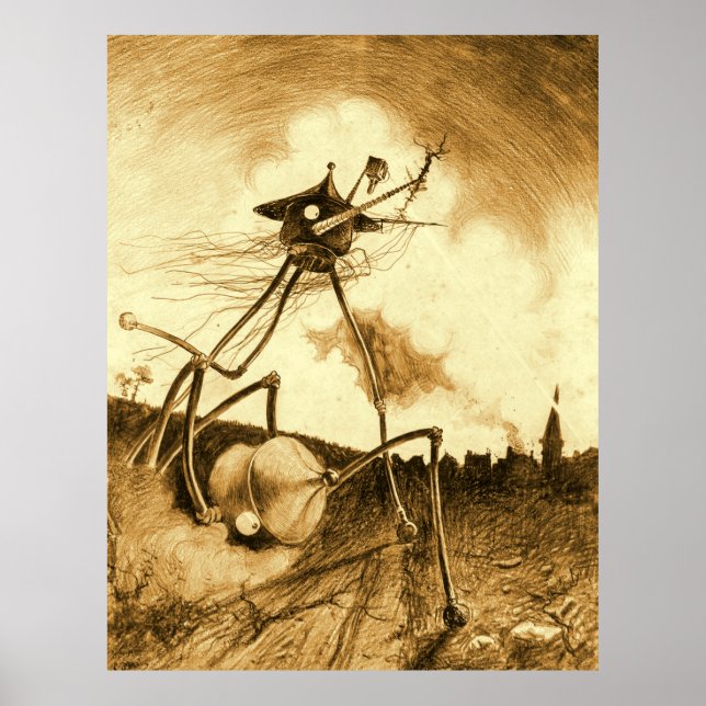 Póster La Guerra De La Máquina De Combatir El Mundo (Frente)