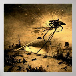 Póster La Guerra de los Mundos H G Wells Ciencia Ficción
